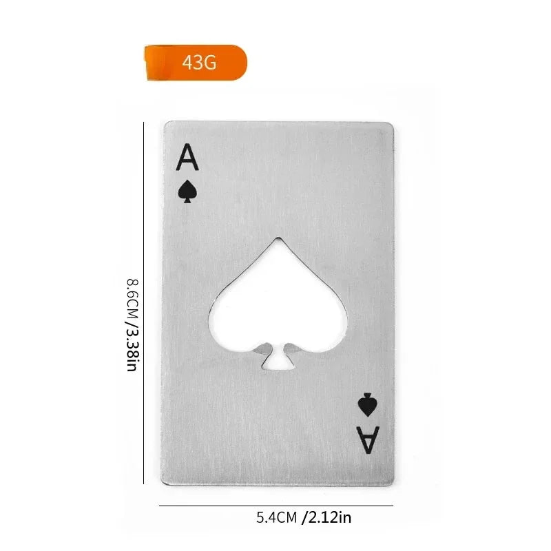 Portable Spades Bottle Opener Poker Shaped Wine Beer Black Peach A Playing Cards A Bottle Opener Hot  Stainless Steel Home Tools