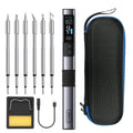 FNIRSI HS-02A 100W Portable Corded Soldering Iron Kit,3S Fast Heating,212-842℉,Pre-set 3 Groups Temperature,6 F245 Solder Tips