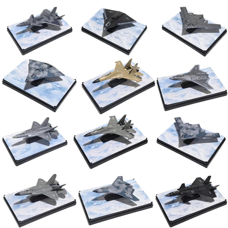 1/64 Simulation Alloy Aircraft Chinese 6th Fighter J-20 J-36 J-35 J-50 Military Aviation Model Toy Boy Creative Collectible Gift