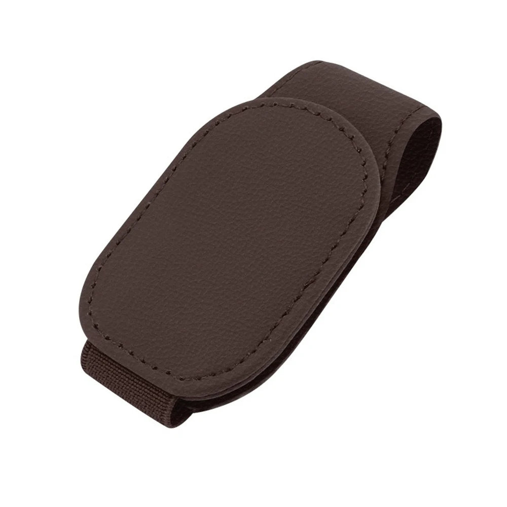 Magnetic Leather Eyeglass Hanger Clip Universal Car Sunglasses Holder Visor Organizer for Men Women Ticket Card Clip