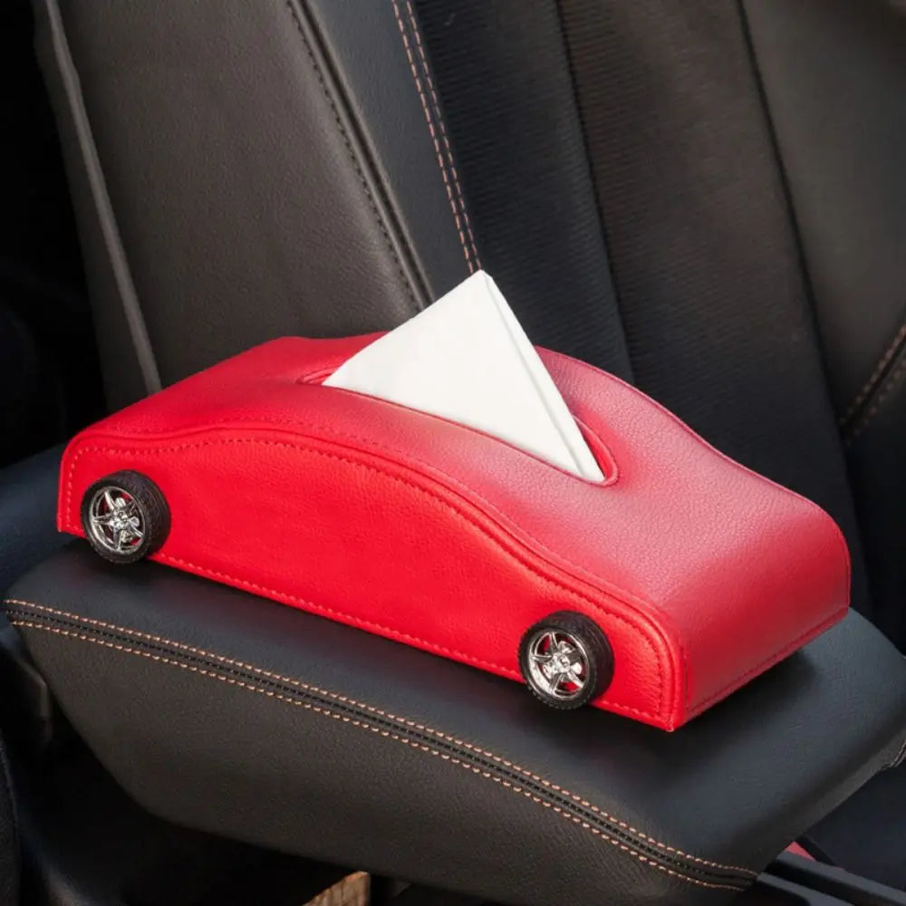 Creative Car Shape Tissue Box Decorative Simulated Tire Auto Napkin Holder Portable Space Saving Tissue Dispenser Interior