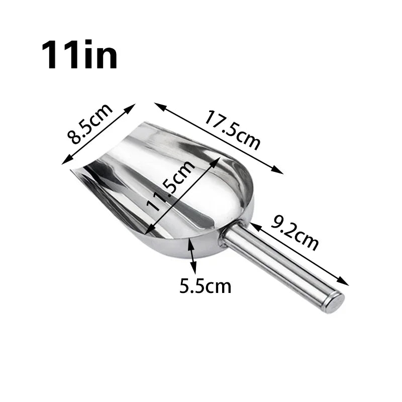 Stainless-Steel Ice Cube Scoop Bar Buffet Party Kitchen Spice Candy Flour Nut Scoop Spoon Dry Goods Shovel Kitchen Accessories