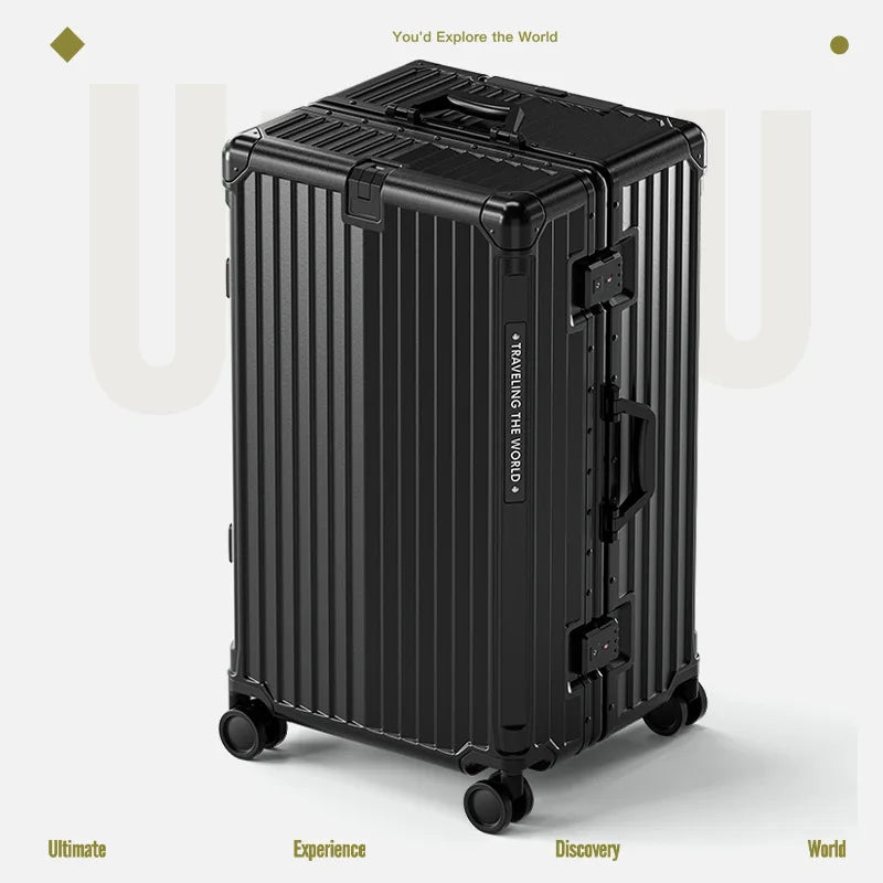 Multifunctional Suitcase Large Capacity 30inch Thickened Sturdy Aluminum Frame Travel Suitcase Trolley Case Extra Large Luggage