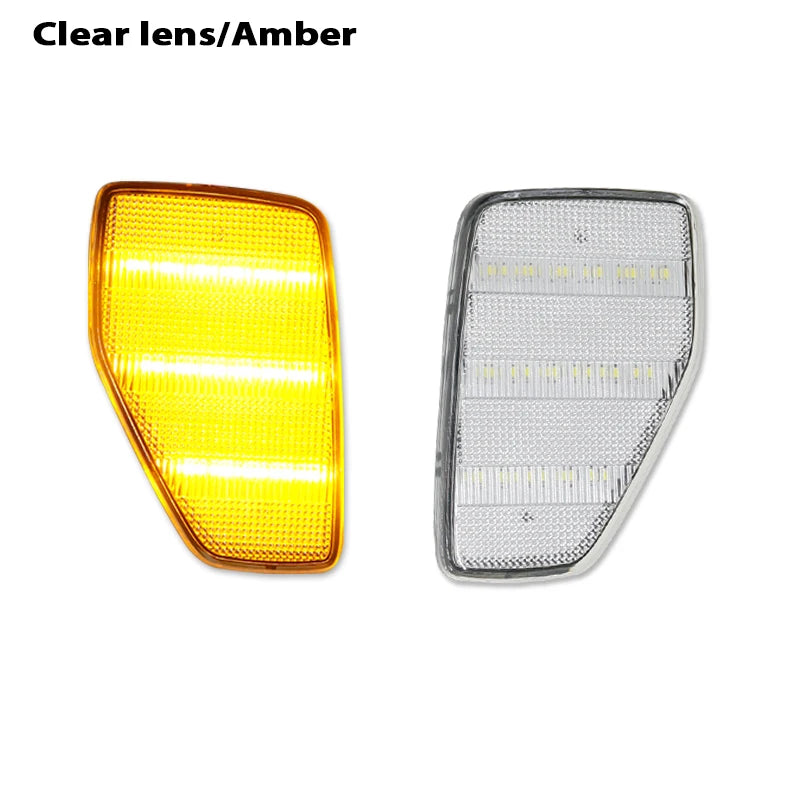iJDM Car Amber Triple-Row LED Strip Front Fender Side Marker Lights Compatible With for Hummer H3 H3T Turn Signal Light 06-2010