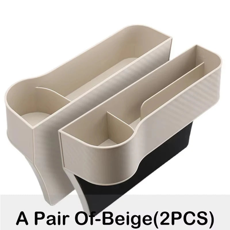 Carbon Fiber Car Seat Gap Organizer, Multifunctional Console Side Storage Box for Phone & Accessories