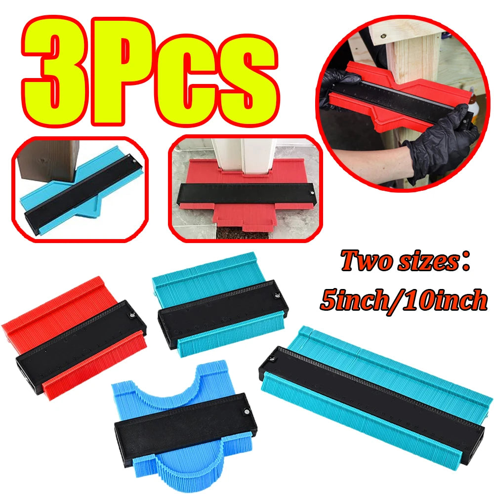 1-3Pcs Profile Contour Gauge Line Copier Ruler Irregular Shape Woodworking Tiling Plastic Measuring Ruler Cutting Template Tool