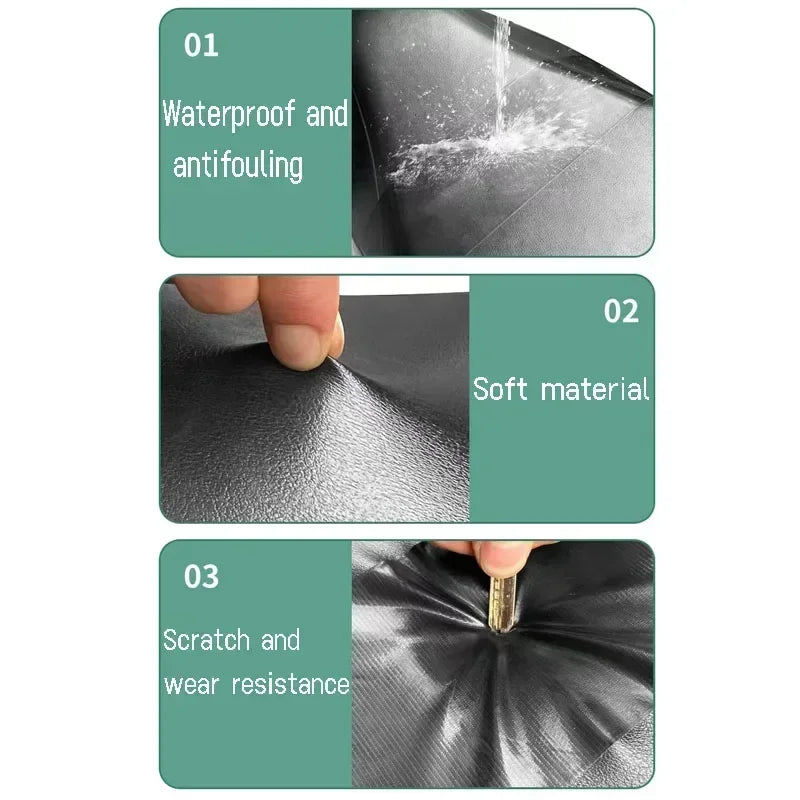 Strong Waterproof Faux Leather Self Adhesive Sheet PU Repair Scooter Motorcycle Leather Chair Sofa DIY Patch Black