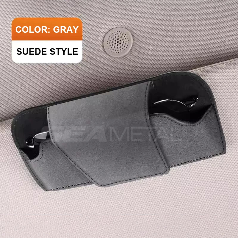 SEAMETAL Magnetic Suede Car Glasses Case Magnetic Sunglasses Holder Anti-Scratch Sun Visor Eyeglasses Protection Storage Case
