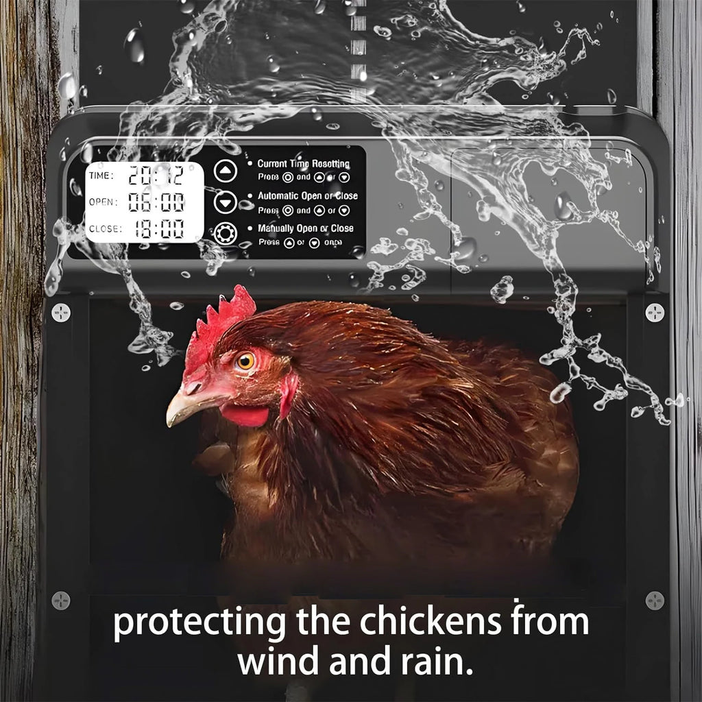 Safety Gate Anti-Pinch Function Small Pet Supplies LCD Display Automatic Chicken Coop Door Controlled Open Retractable Door