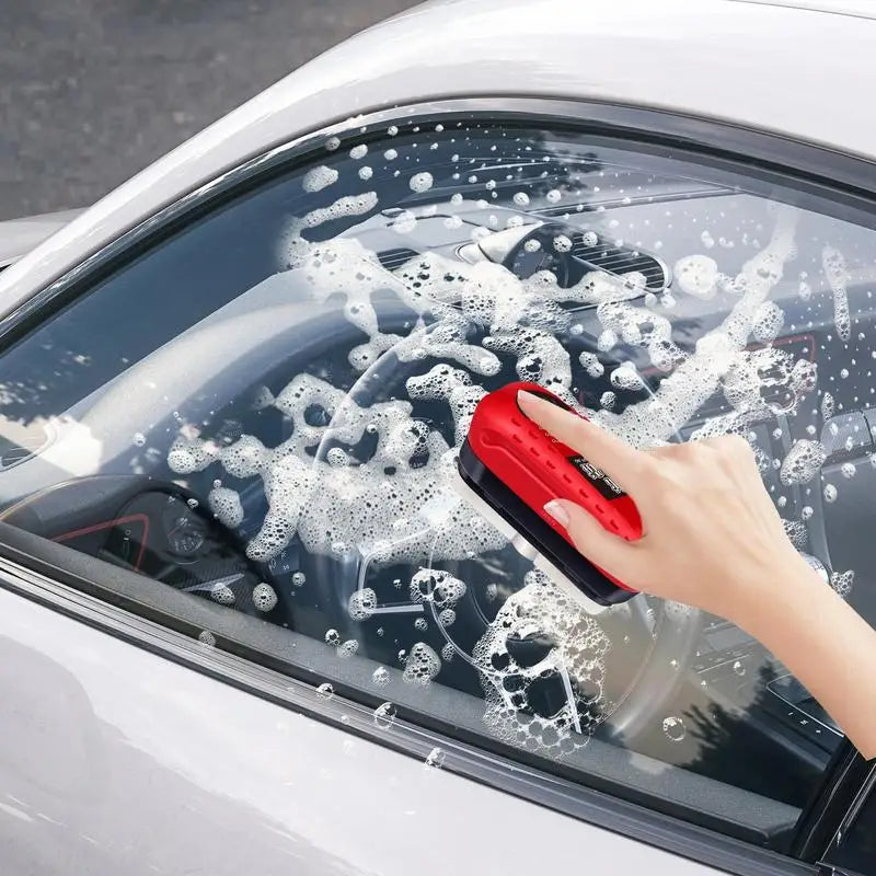 Car Glass Cleaner With Sponge Ergonomic Flexible 120ml Film Removal Oil Film Cleaner Anti-Rain Fog Function For Front Windshield