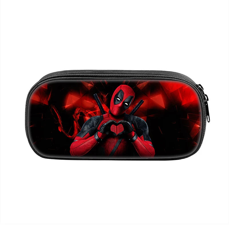 Popular Movies Deadpool Pencil Cases Fun Cartoon Anime Pen Box Bag for Student Big Capacity School Supplies Zipper Pencilcases