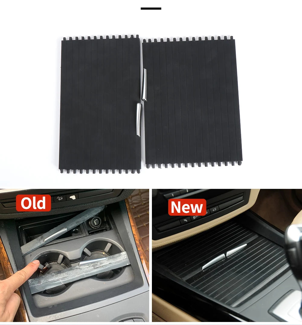 51166954943 Car Central Console Drink Water Cup Holder Rolling Curtain Cover Trim For BMW X5 X6 E70 E71 E72 2007-2014