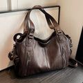 Solid color large capacity women's shoulder bag fashionable simple hand-held tote bag commuter personality messenger bag