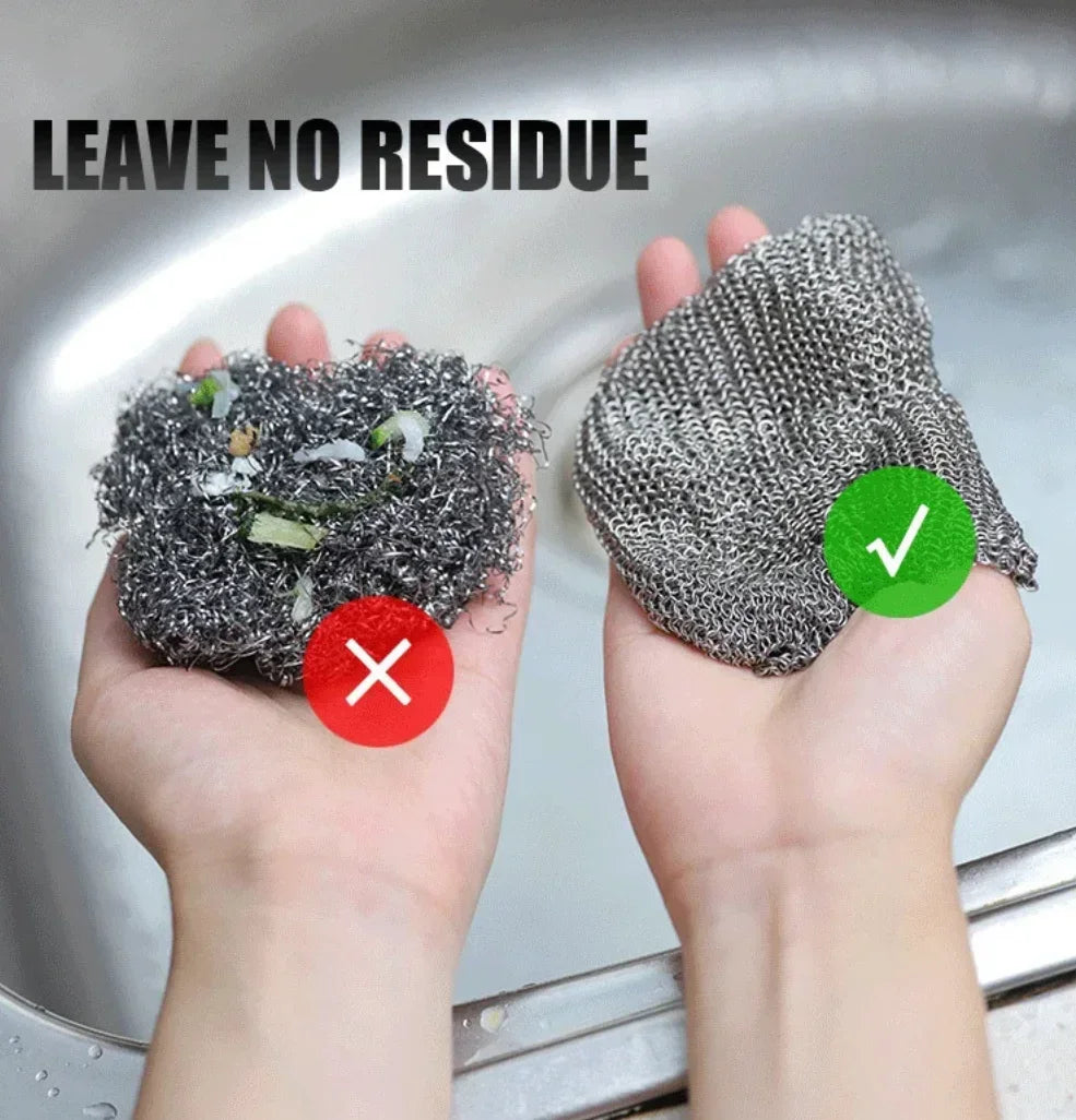 316L Stainless Steel Cast Iron Cleaner Kitchen Clean Pot Pans Washing Supplies Microwave Cleaning Brush Tools Household Goods