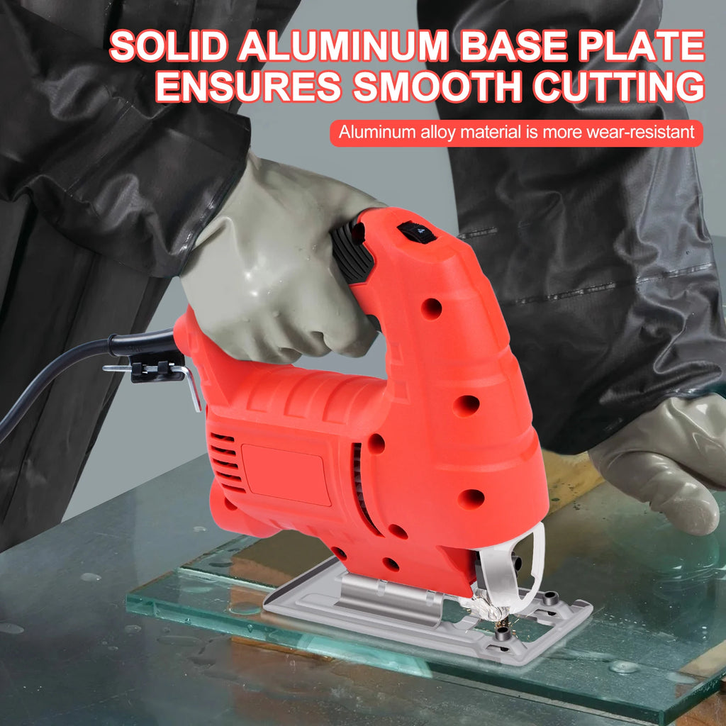 800W Jig Saw 6 Speed Adjustable Multifunctional Electric Jigsaw Woodworking Power Tool Enlarge the bottom plate US 110V