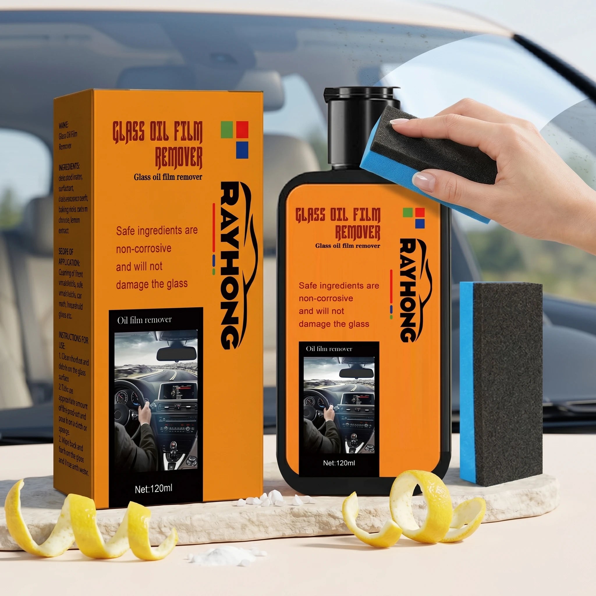 Car Glass Oil Film Remover Cleans Dirt Stains Watermark Enhance Transparency Window Polish Rainproof Compound Windshield Cleaner