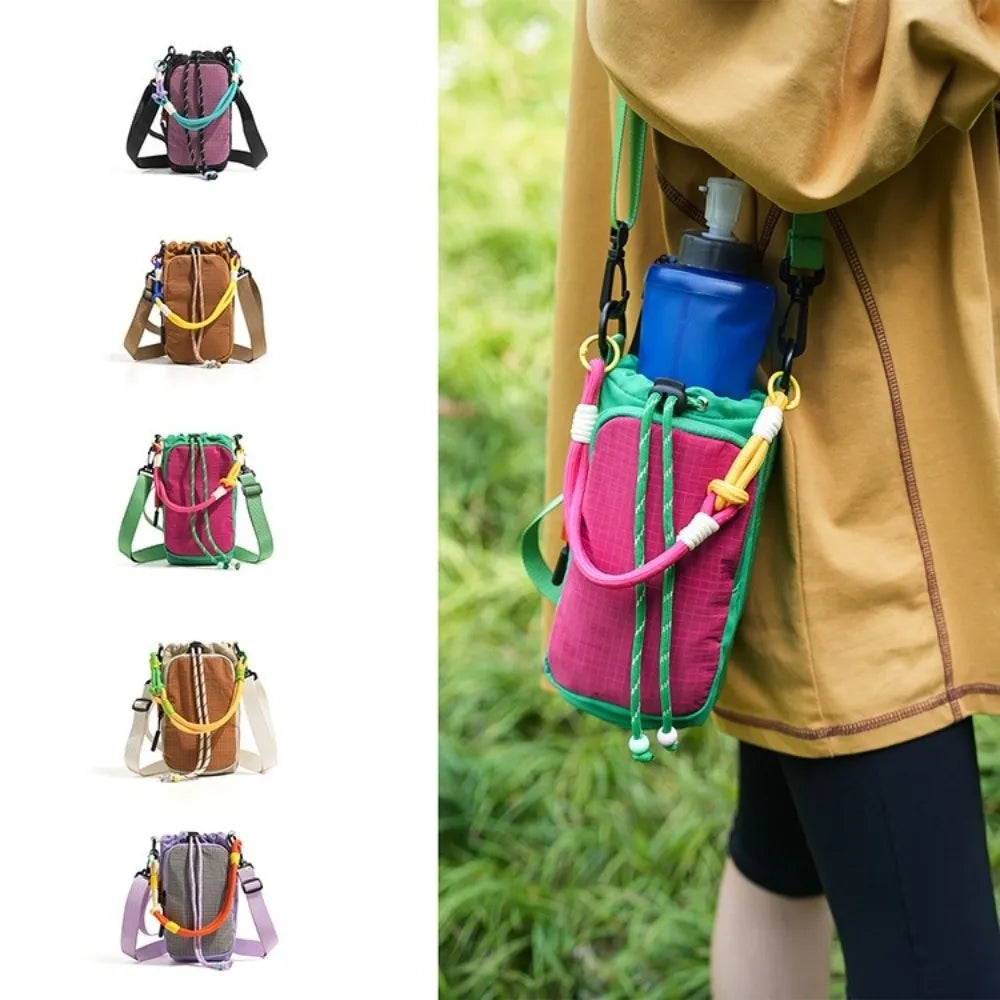 Fashion Simple Water Bottle Bag Colorful Large Capacity Phone Bag Waterproof Portable Crossbody Bag Outdoor Carrying