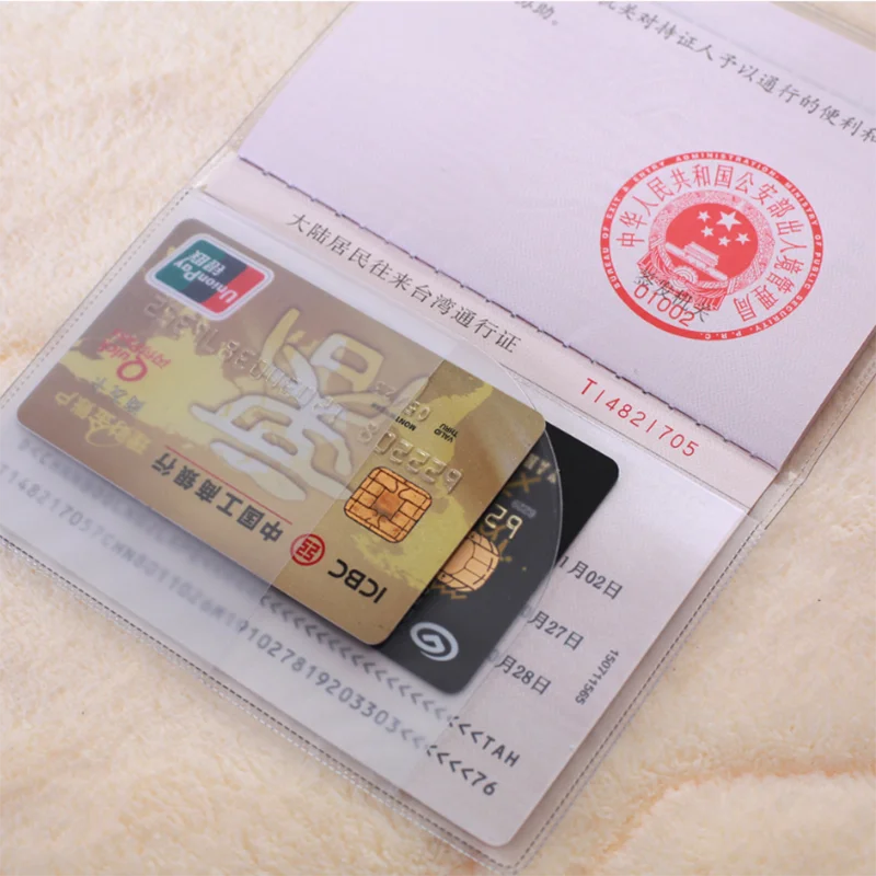 1PC Clear PVC Waterproof Passport Protective Cover Business Credit Card Holder Case Pouch Document Wallet