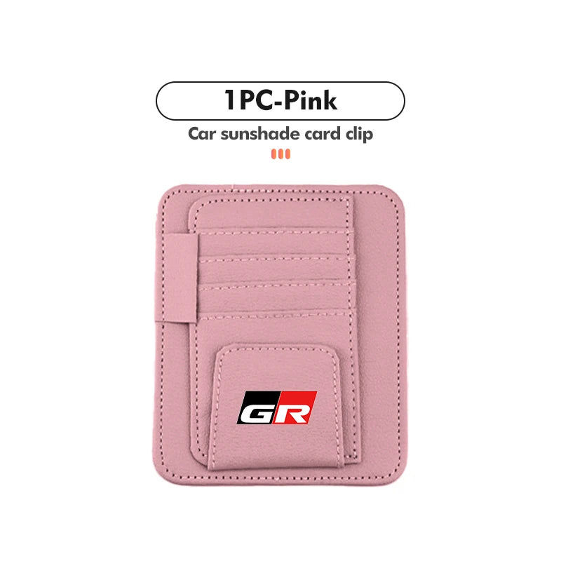 Car Sun Visor Storage Bag Sunglasses Organizer Holder Card Clip For Toyota Yaris Corolla Prius Auris CHR Land Cruiser RAV4 Camry