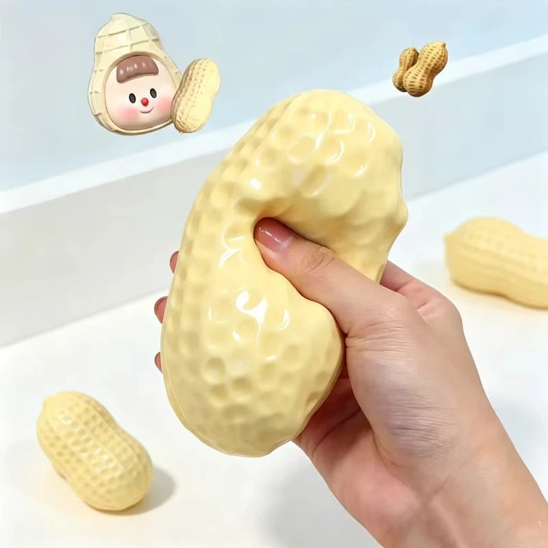 Peanut Stress Ball Crunchy Squeeze Bal Squishy Toy Simulated Peanut Squeeze Stress Relief Buttery-Soft Feel ASMR Sensory Adults