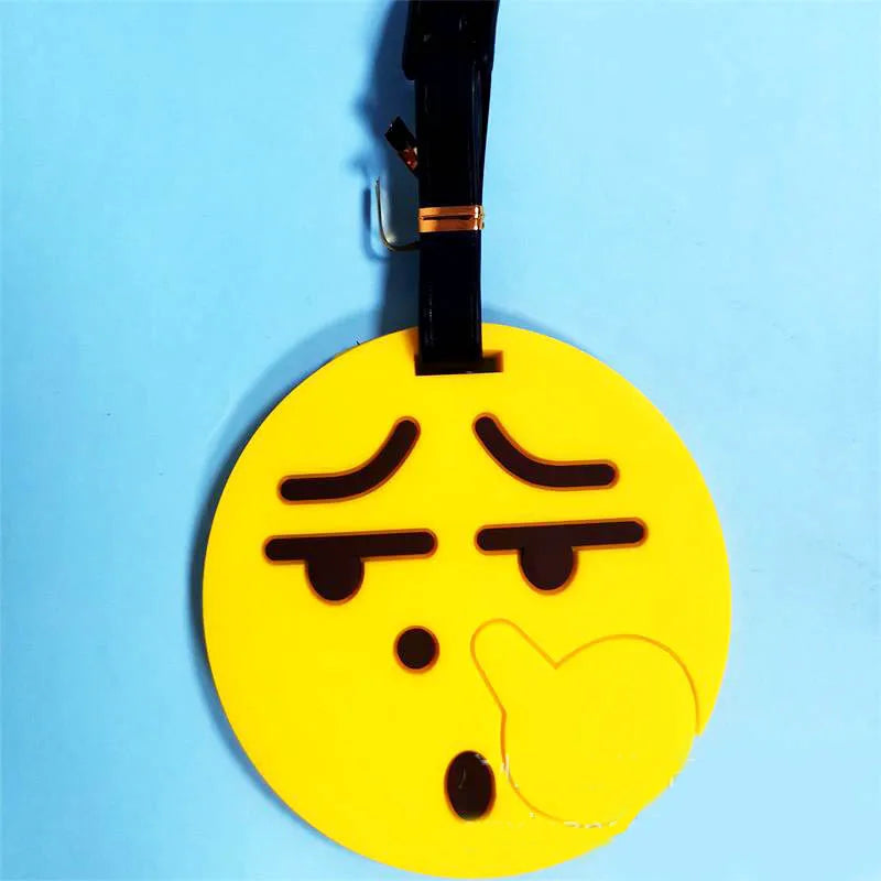 Travel Accessories Funny Face Expressions Luggage Tag Silica Gel Suitcase ID Address Holder Baggage Boarding Tag Portable Label