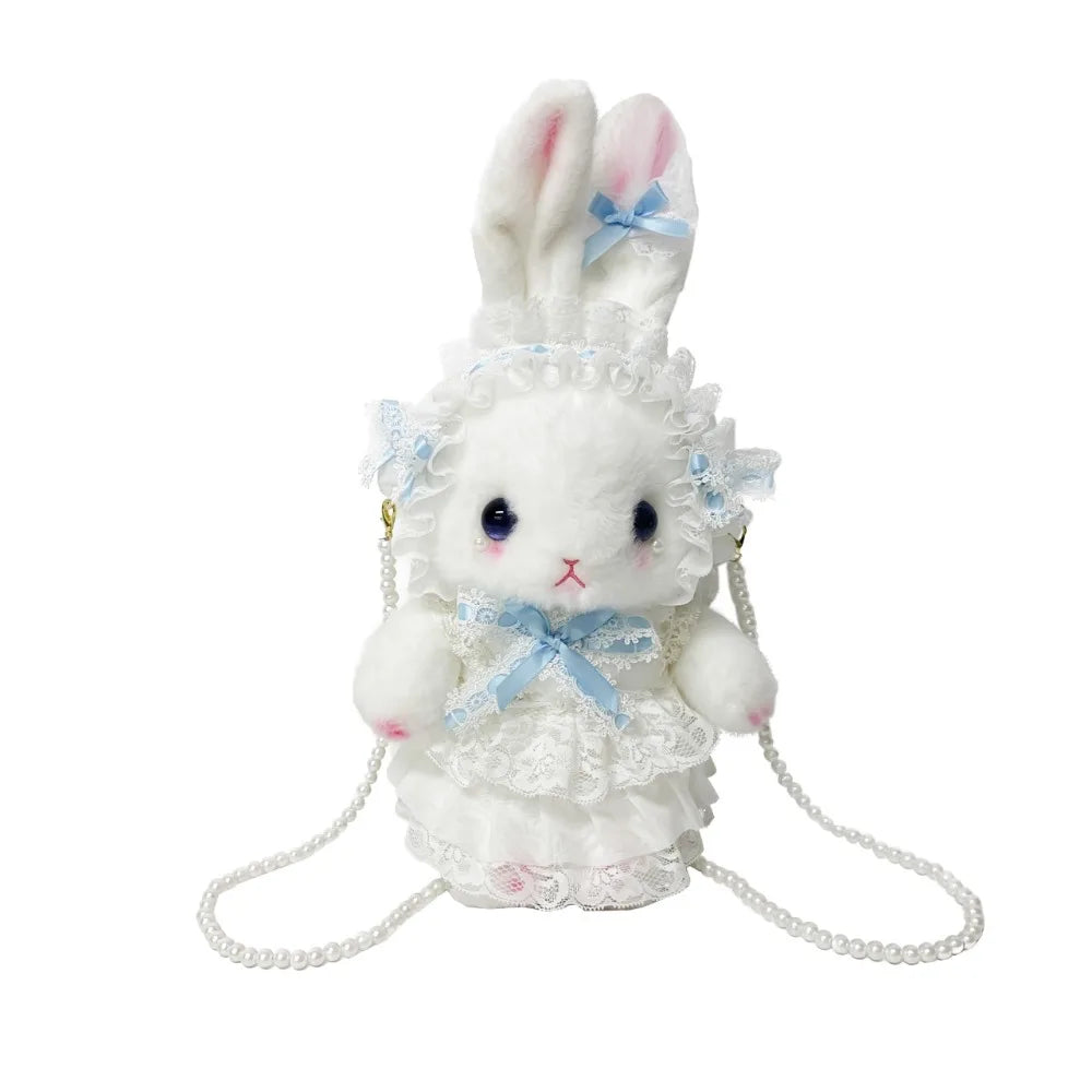 Cute Bunny Bag Princess Lolita Shoulder Bag Pearl Chain Sweet Crossbody Bags
