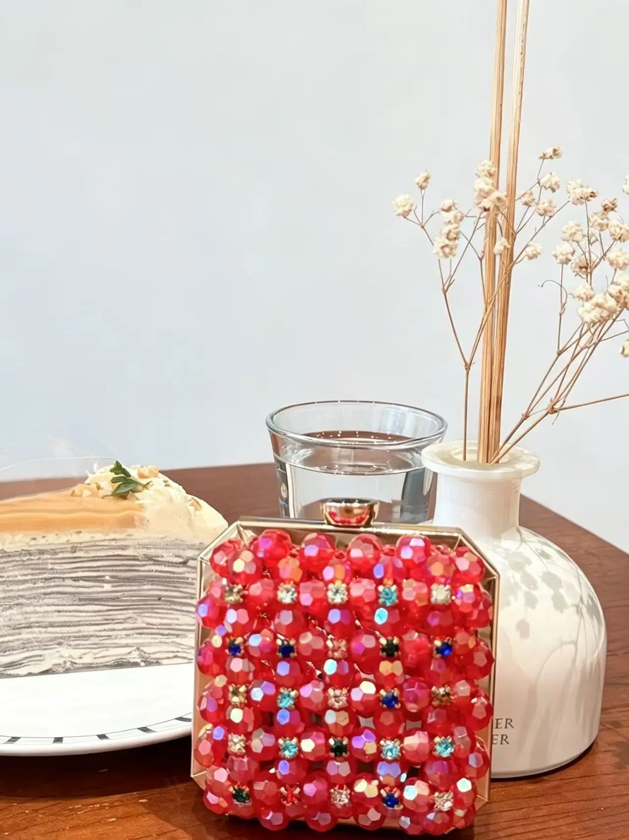 2026 Spring & Summer New Arrival - European & American Fashion Chain Mini Square Bag Acrylic handcrafted beaded mini women’s bag