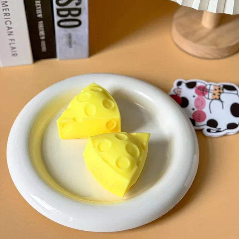 Cheese Squishy Toy Simulation Cheese Squeeze Toy Soft Cute Decompressing Pinching Cheese Sticky Slow Rebound For Adults Toy