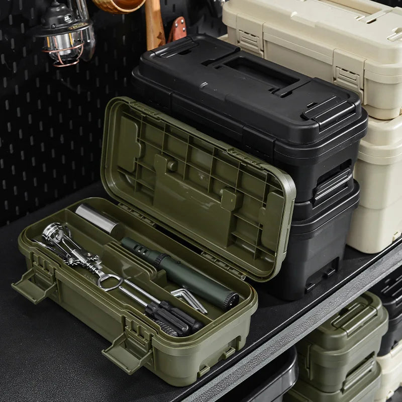 Tool storage box, gardening toolbox, painting tool storage, hardware set storage, plastic thickening, car mounted layering