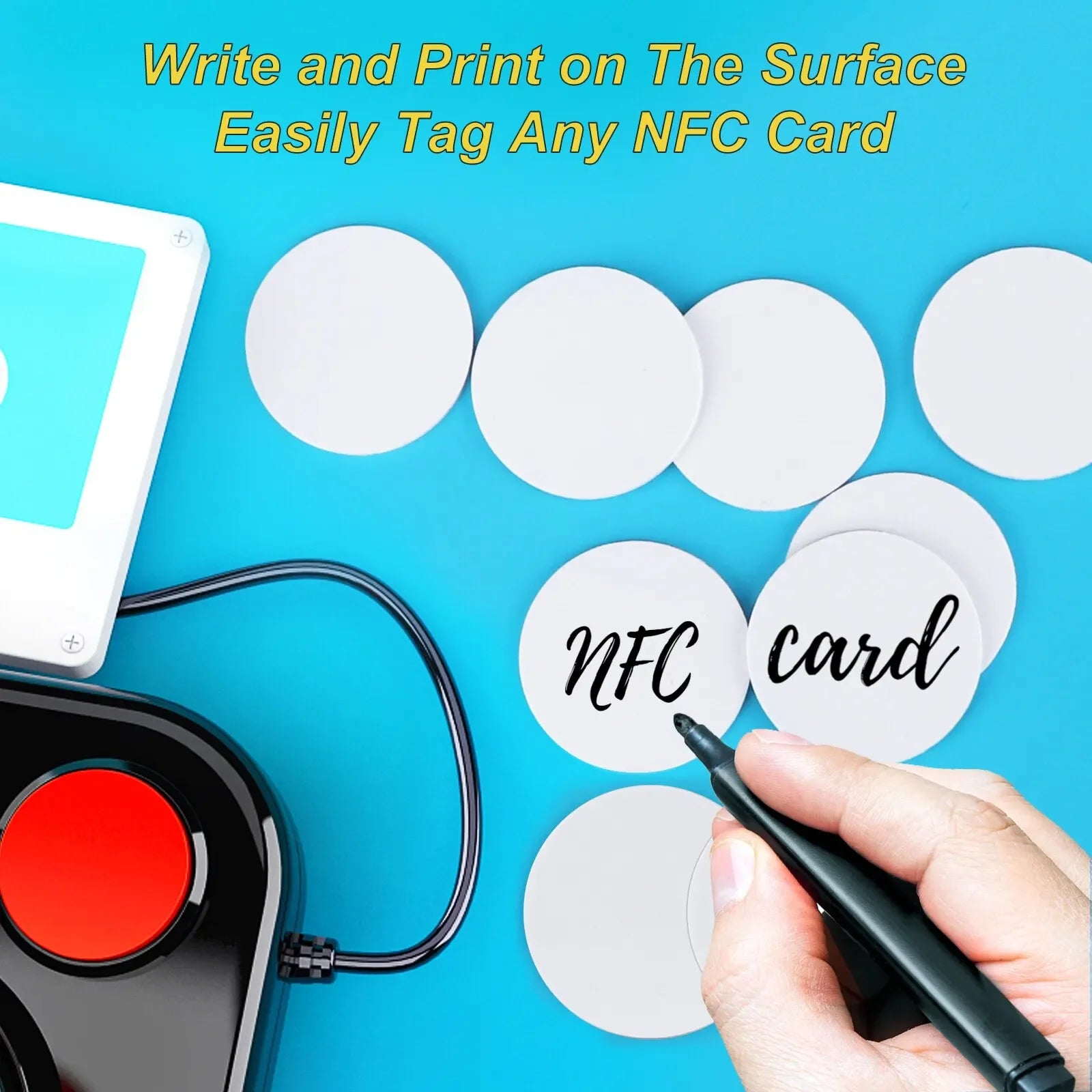 20pcs 50pcs 13.56MHz Ntag215 NFC Coins Adhesive Cards Badge Backing 504 Bytes ISO/IEC 14443 A 25mm Waterproof PVC 215 Tag