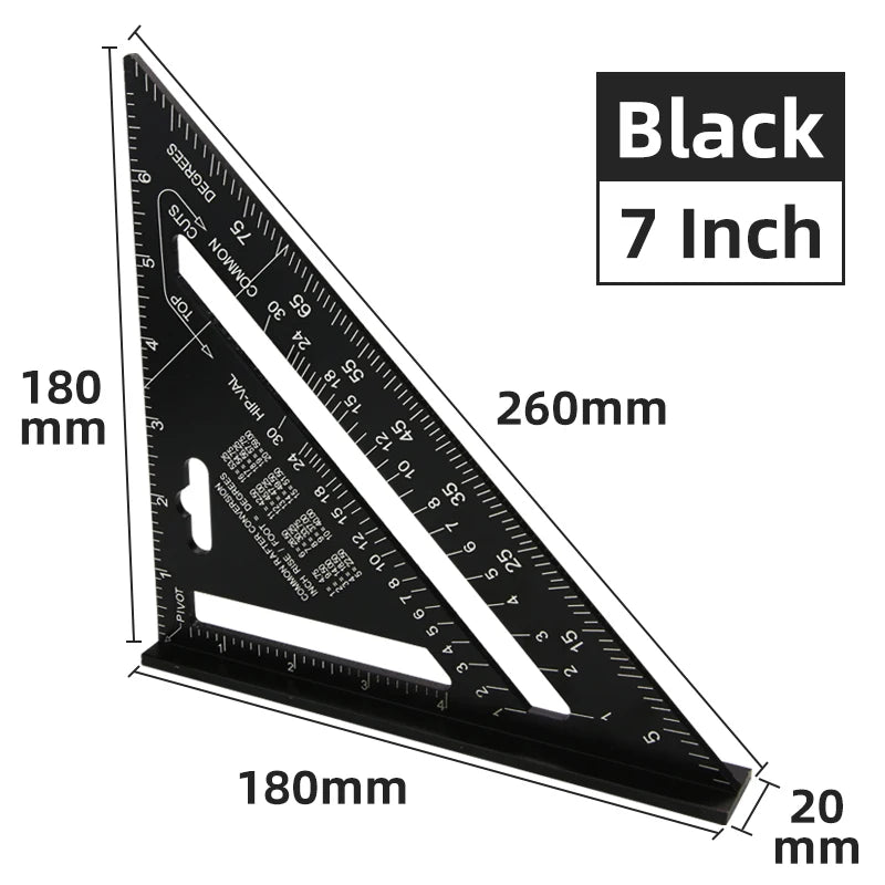Triangle Ruler 90 Deg. Angle Meter 7 Inch Triangular Ruler Try Square Triangular Square Triangle Joinery Metal Carpenter Square