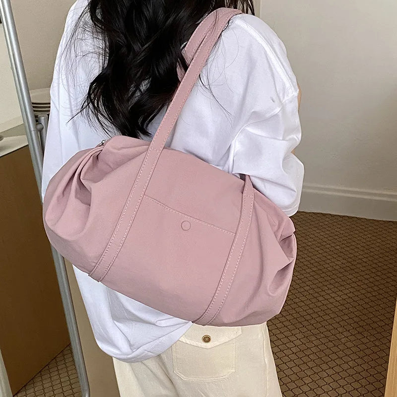 Korean Style Fashion Nylon Tote Bag For Women Large Capacity Casual Simple Handbag New Lightweight Versatile Shoulder Bag