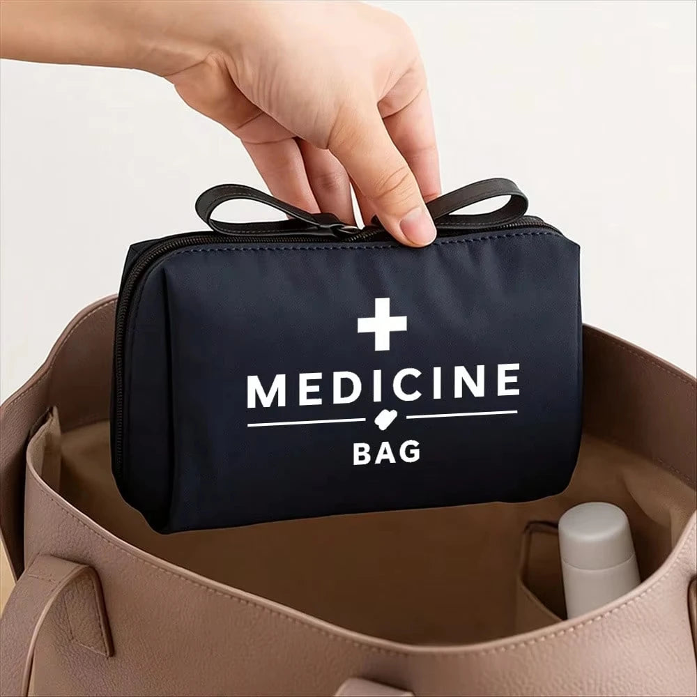Mini Portable First Aid Medical Kit - Emergency Medicine Storage Bag for Travel Outdoor Camping EDC Pouch Organizer Pill Case