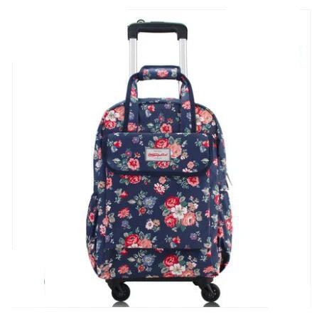 Women Carry On Hand Luggage rolling bag Oxford Rolling Backpack Travel Trolley Bag Travel Luggage bag Trolley Wheeled Backpacks