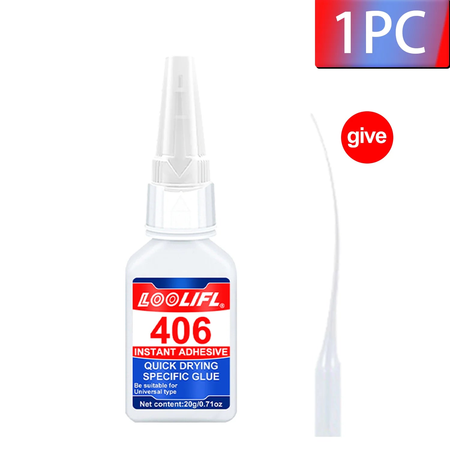 LOOLIFL 5PCS 20g 406 Super Glue Instant Quick-Drying Cyanoacrylate Adhesive Leather Rubber Wood  Metal Strong DIY Home Repair