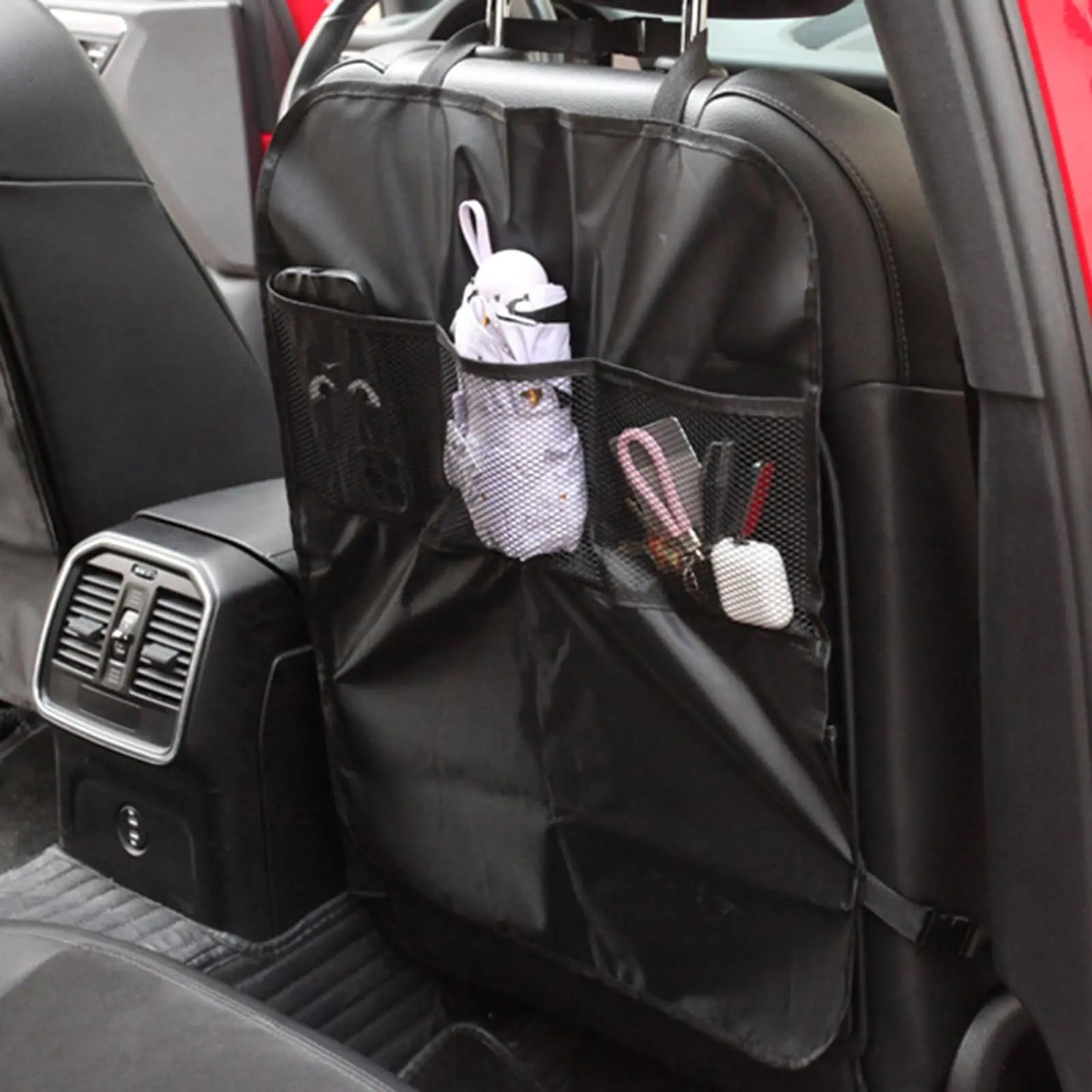 Car Seat Back Anti-Kick Pad with Storage Pocket, Universal Auto Seat Back Cover Protector