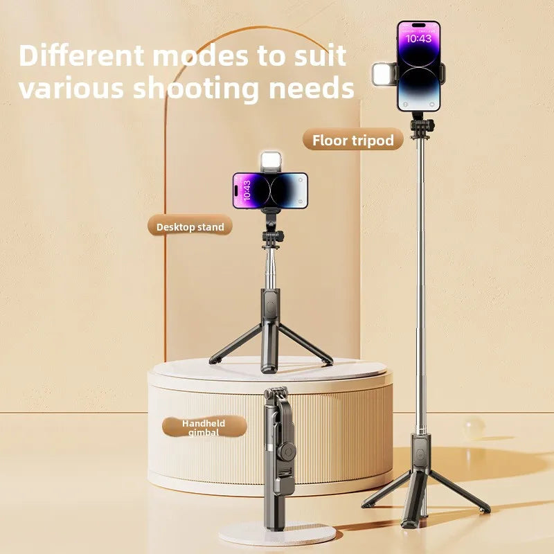 Bluetooth Selfie Stick Tripod with Wireless Remote Extendable Phone Stand for Live Streaming Video Recording and Hands Free