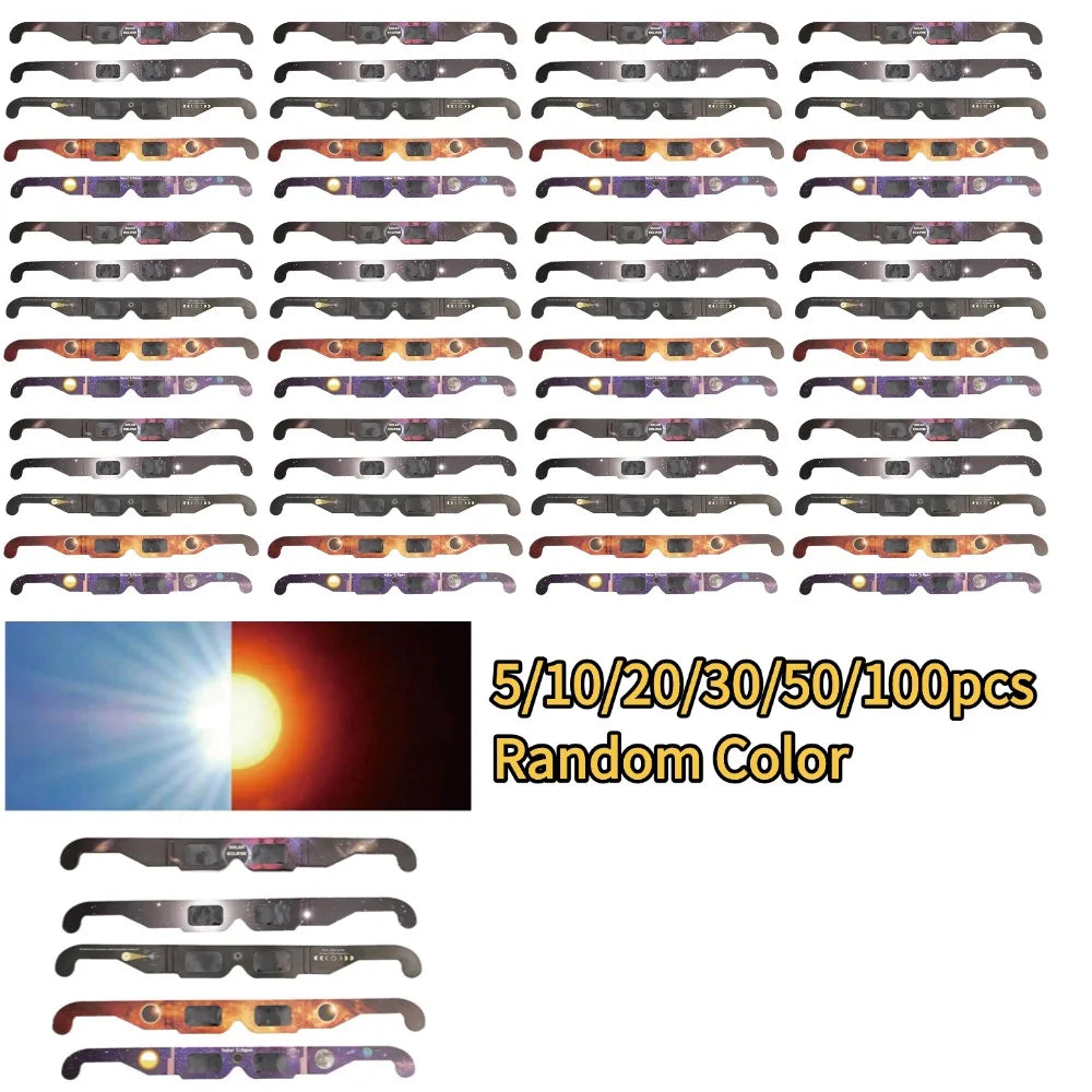 5-20pcs Solar Eclipse Glasses AAS Approved 2025 - Made in the USA CE and ISO Certified Safe Shades for Direct Sun Viewing