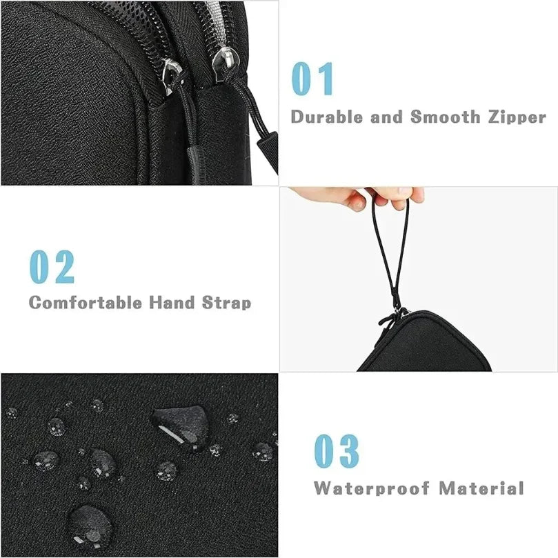 NEW Travel Organizer Bag Cable Storage Organizers Pouch Carry Case Portable Waterproof Double Layers Storage Bags Cable Cord