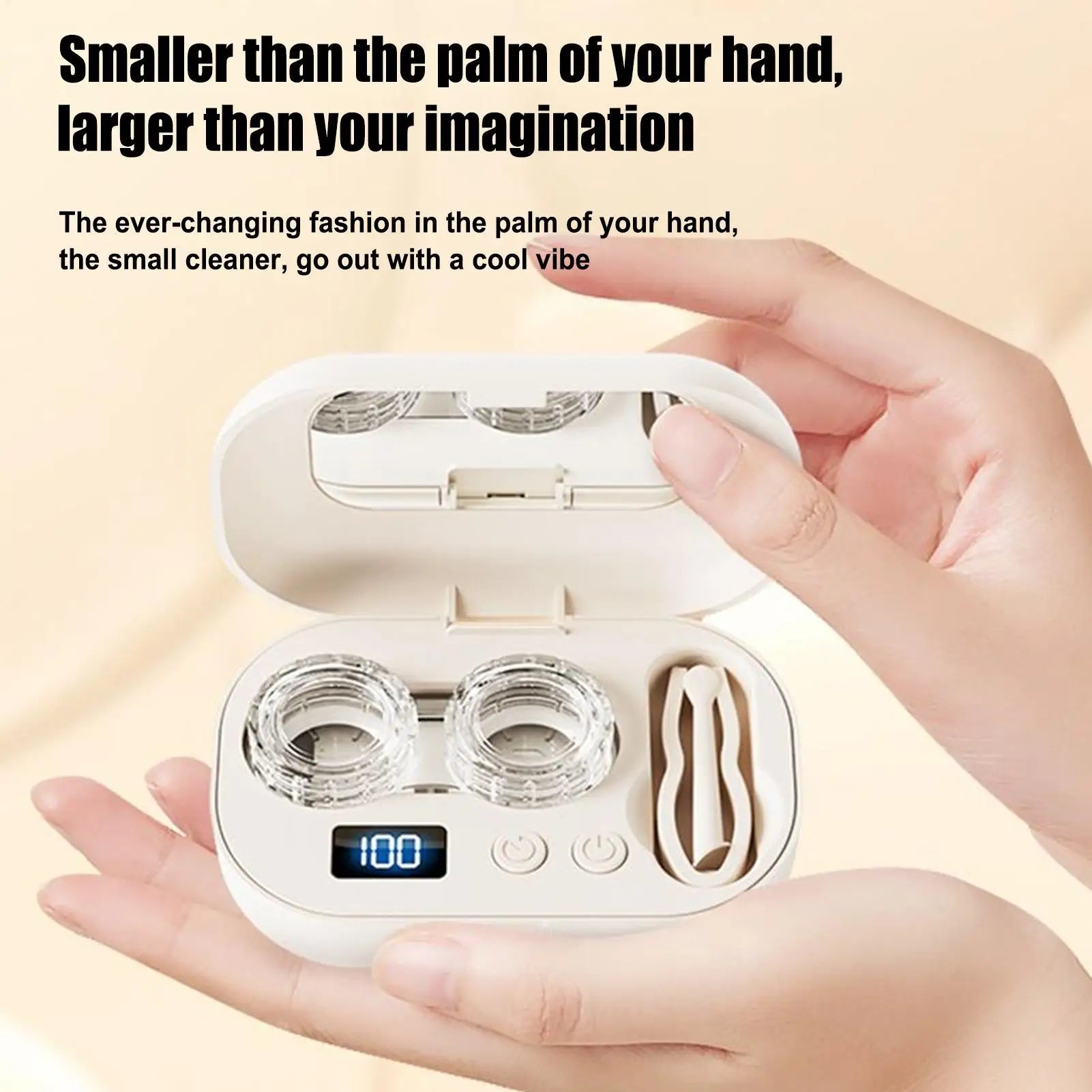 Ultrasonic Contact Lens Cleaning Machine Mini Electric Contact Lens Cleaner Compact Deep Cleaning Device Machine For Travel