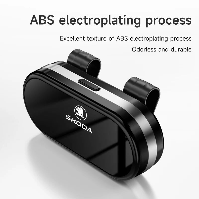 ABS Electroplating Process Car Sunshade Glasses Case For Skoda Octavia VRS Rapid Kodiaq Fabia Karoq Superb Scala Kamiq