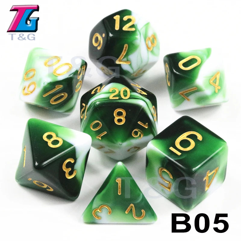 Polyhedral Dice TRPG DNDGame Games 7Pcs/Set D4 D6 D8 D10 D12 D20 Multi Sides for Board Game