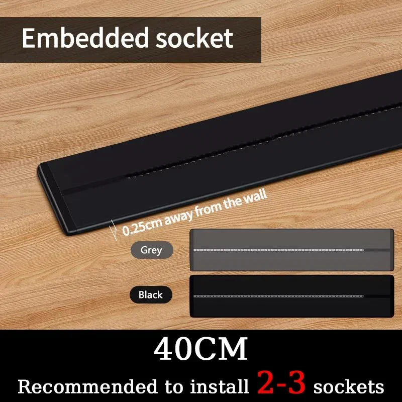 40cm 50cm Track Socket Wall Power Rail Movable Sockets High End Home Appliance Power 8000W EU US UK Standard USB Type c Ports