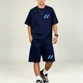 Men T‑Shirts Sets 2‑Piece Suits Relax‑Fit Short‑sleeve Tee And Pocket‑Shorts Sets Breathable Street‑Style T‑Shirts Sets For Guys