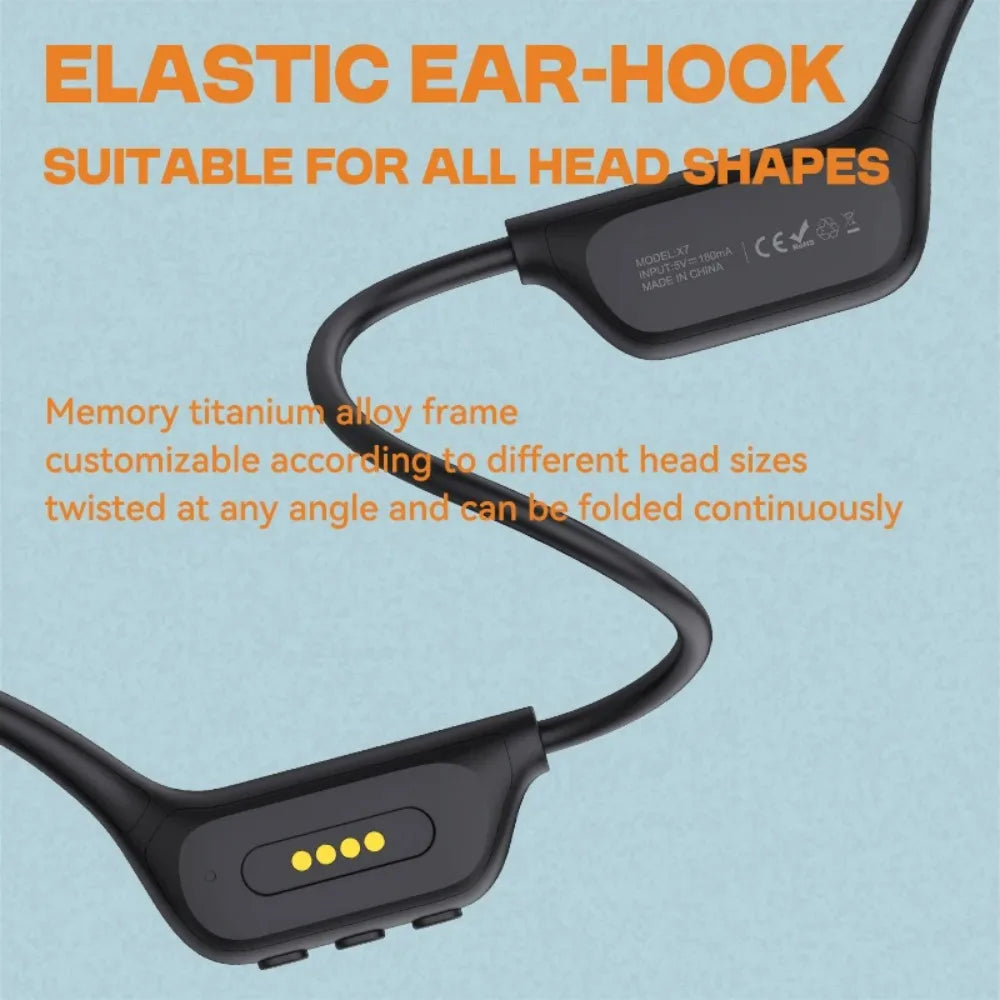 New-X7 Bone Conduction Wireless Headphone Bluetooth 5.4 Waterproof Swim Headset MP3 Player HIFI Music Sports Earphone