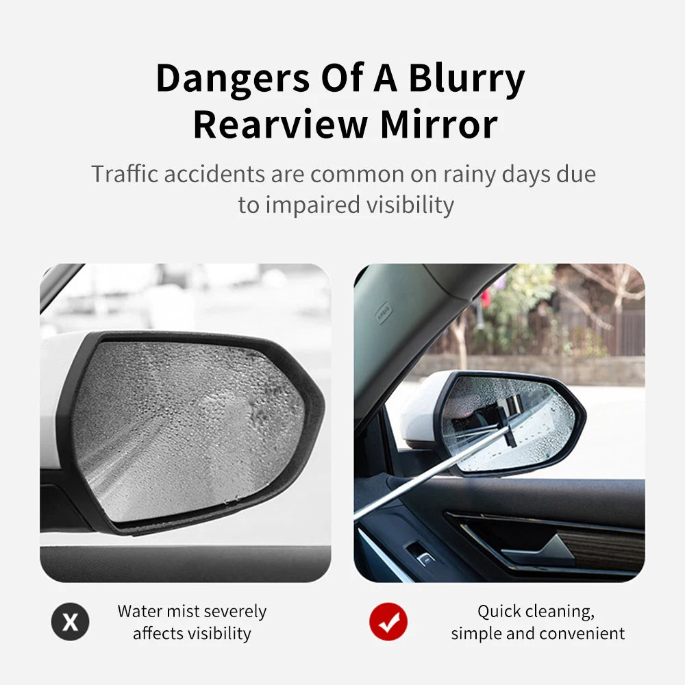 Portable Car Rearview Mirror Wiper Retractable Auto Windshield Wiper Arm Cleaning Supplies Rearview Mirror Water Remover