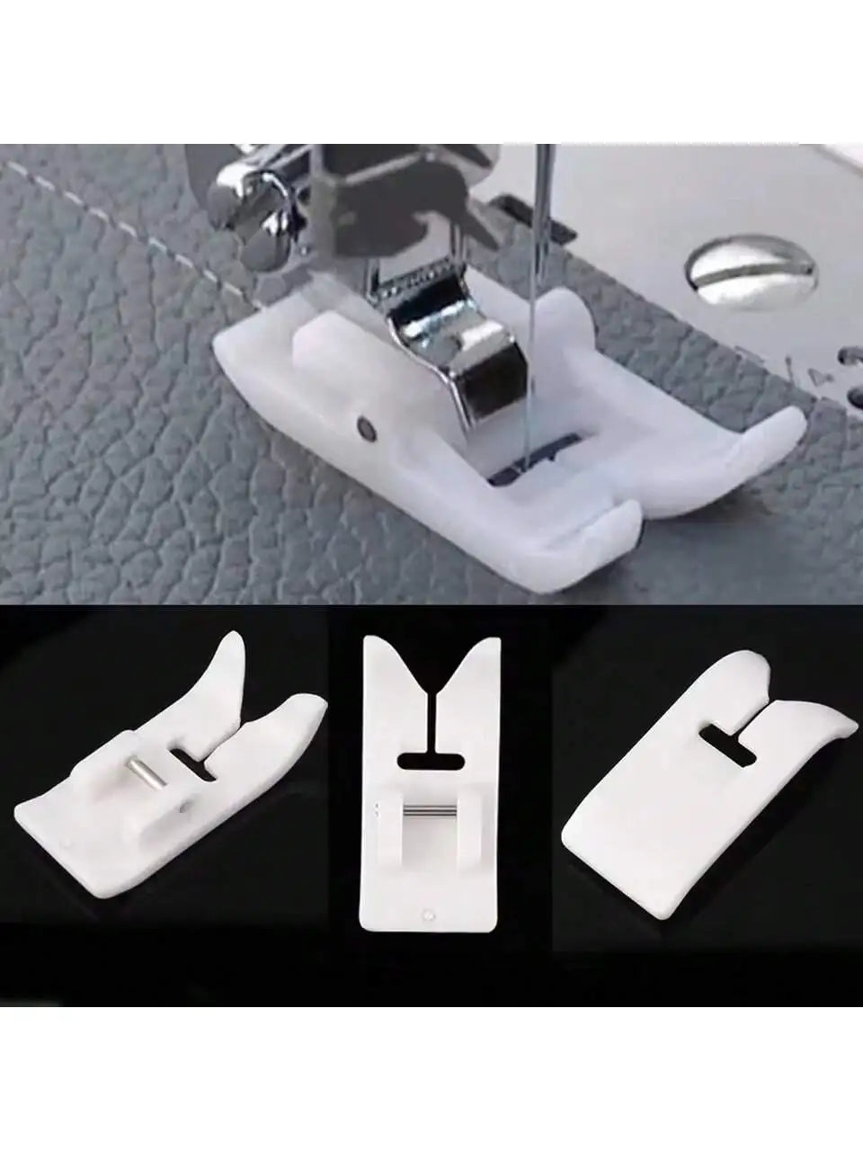 1PCS Nonstick Teflon Sewing Machine Zig Zag Presser Foot Straight Stitch Universal Leather Sewing Machine for All Reeds Snap-On