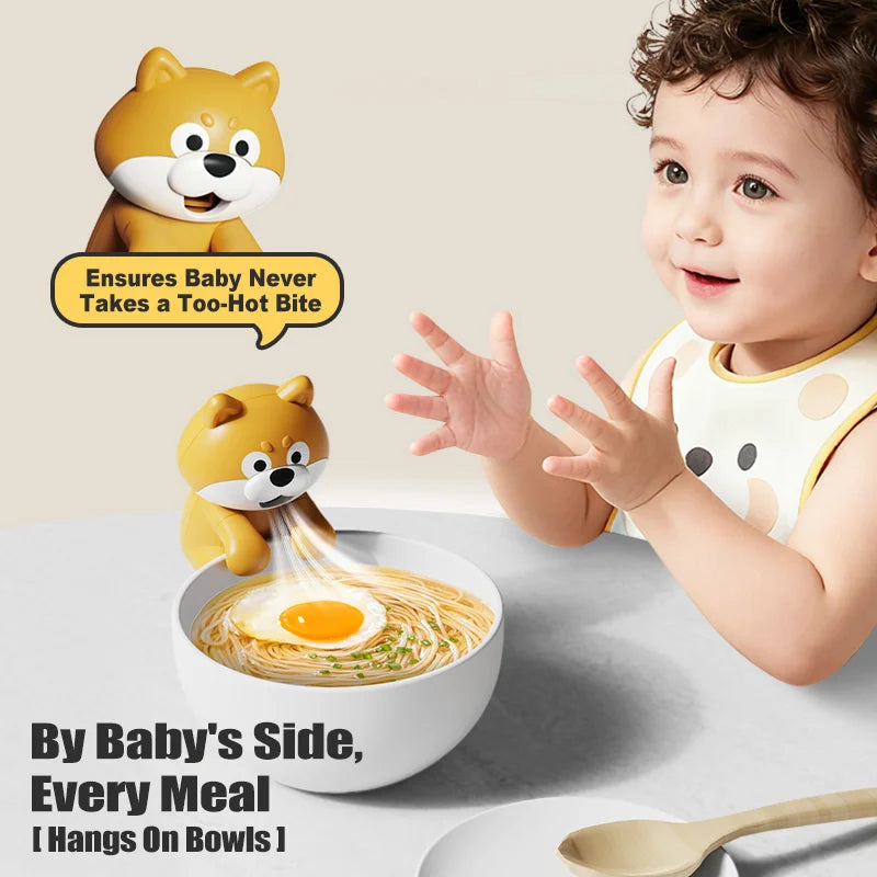 Cute Dog Clip-On Fan, Mini Cooling Fan for Baby Food & Drinks, Detachable Easy Clean, Hangs on Bowls/Cups/Laptops