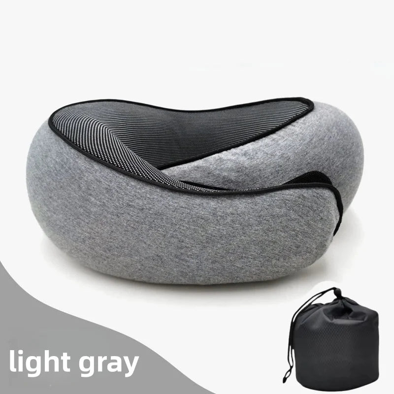 Portable U-shaped Travel Pillow Memory Foam Snail Pillow Travel Neck Support Neck Pillow Adjustable Soft Noon Break Pillows