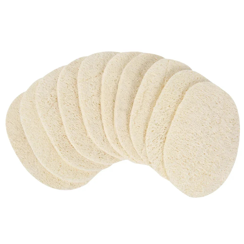 10Pcs Natural Luffa Sponge Dish Washing Cloth Loofah Scrub Pad Dish Pot Scrubber Sponge Household Kitchen Clean Brushes Pad